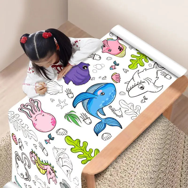 Animal Coloring Roll for Kids – DIY Drawing & Graffiti Educational Paper