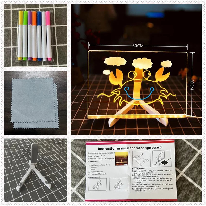 LED Glow Drawing Board – Reusable Kids Art Toy