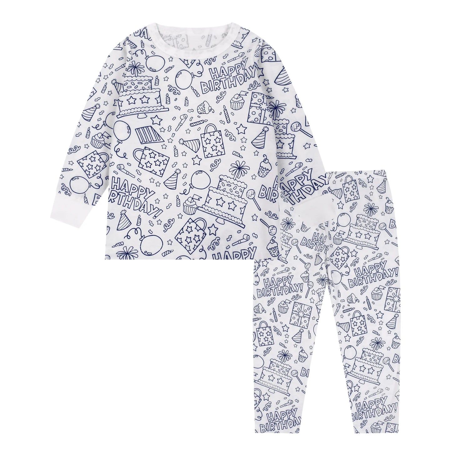Kids DIY Graffiti Pajama Set – Color & Wear Fun Sleepwear for Boys & Girls