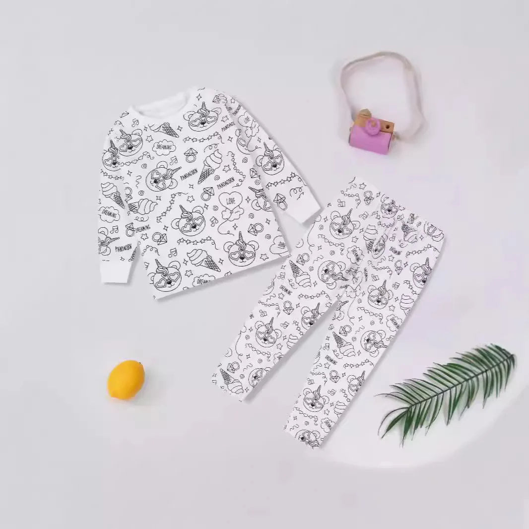 Kids DIY Graffiti Pajama Set – Color & Wear Fun Sleepwear for Boys & Girls