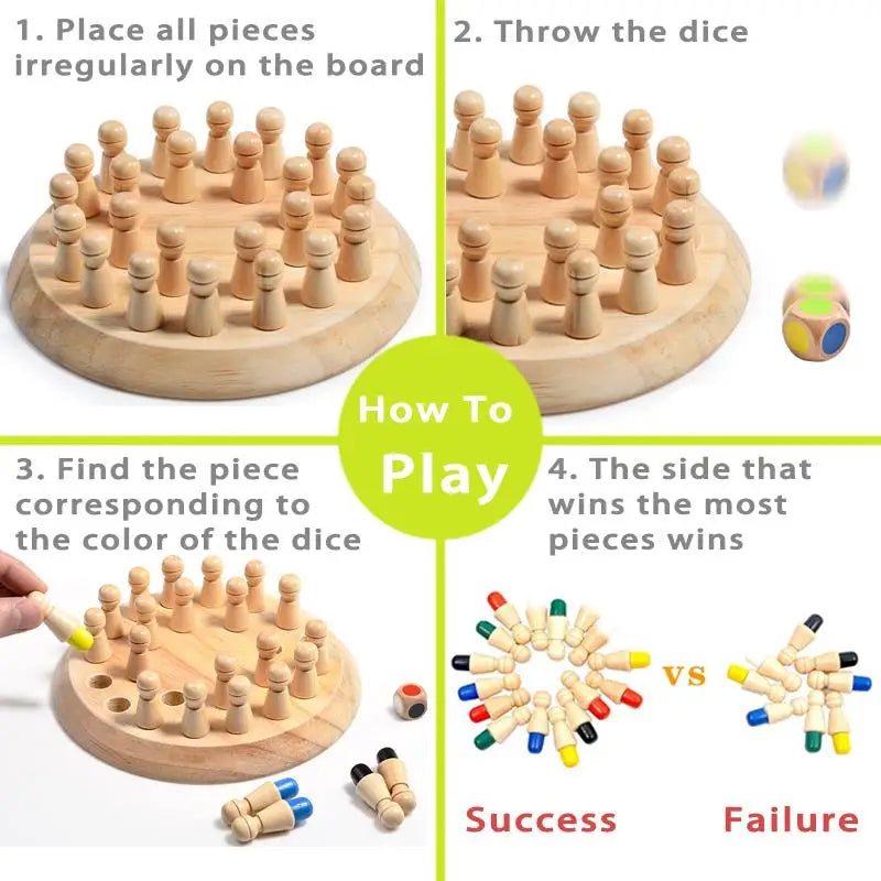 Montessori Wooden Memory Match Game – Color Learning Puzzle for Kids