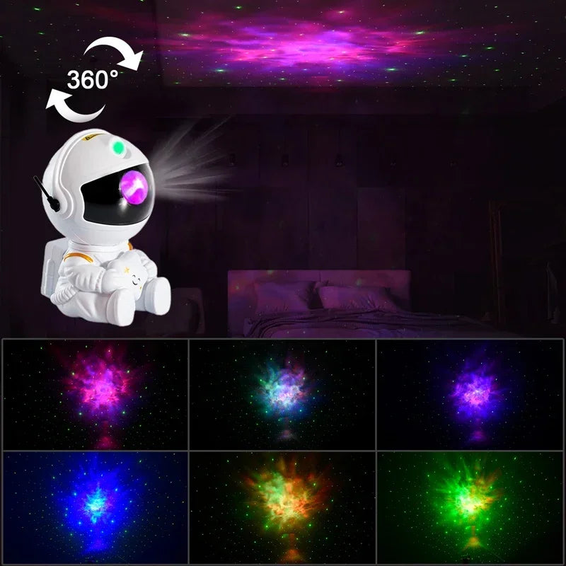Astronaut Galaxy Star Projector – Kids Space Night Light with Nebula Effects
