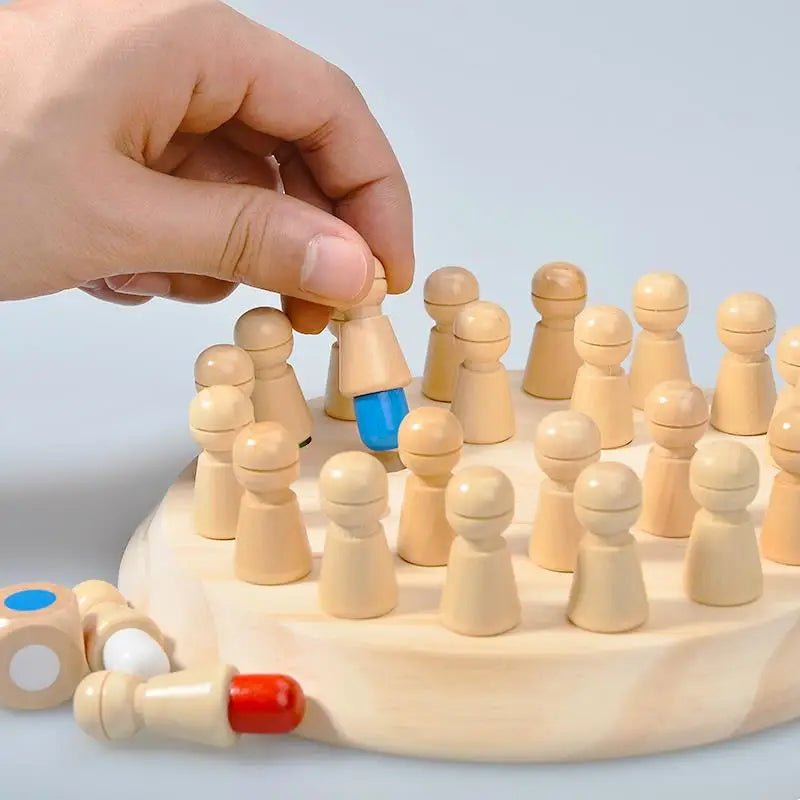 Montessori Wooden Memory Match Game – Color Learning Puzzle for Kids