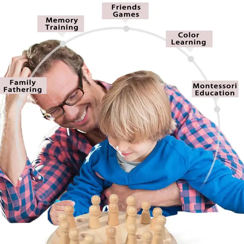 Montessori Wooden Memory Match Game – Color Learning Puzzle for Kids