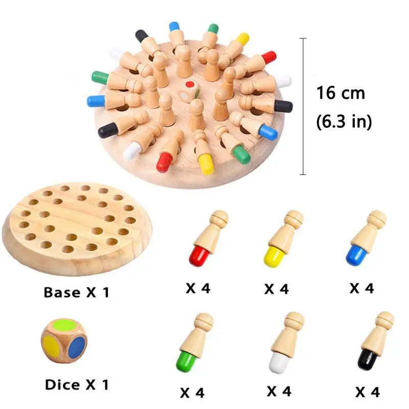 Montessori Wooden Memory Match Game – Color Learning Puzzle for Kids