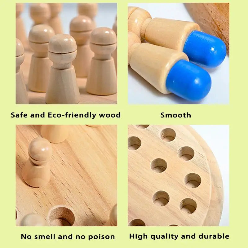 Montessori Wooden Memory Match Game – Color Learning Puzzle for Kids